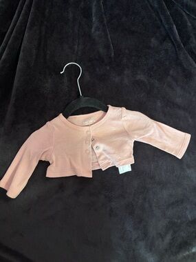 Carter's Dusty Rose Long-Sleeve Cropped Cardigan
